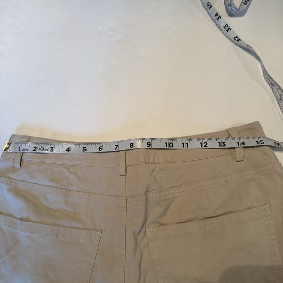 J Mclaughlin Wide Leg Pants Sz 10 High Rise Crop Beige Chino Stretch Career EUC - Picture 8 of 11